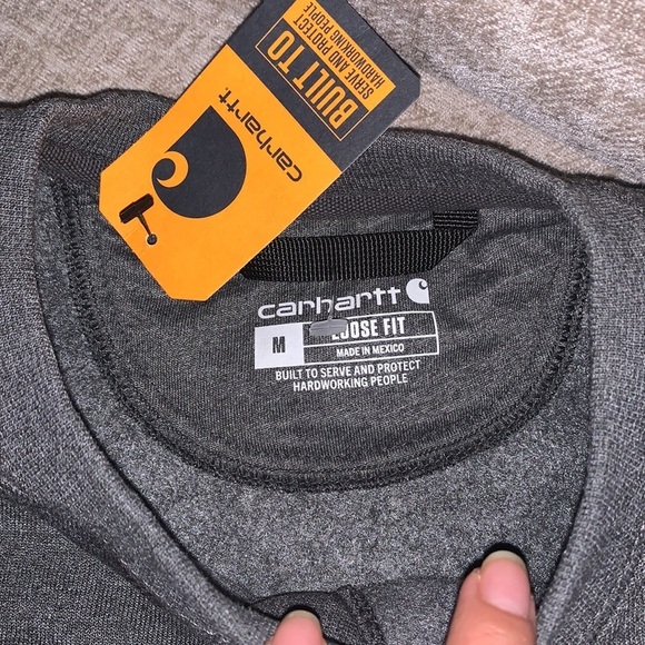 New Carhartt Men's Loose Fit Midweight Crewneck Logo Sleeve Graphic Sweatshirt - Picture 8 of 8